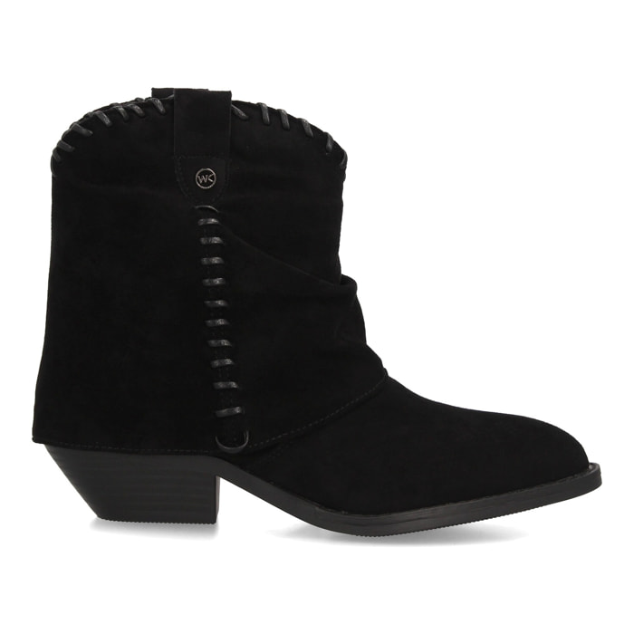 Botines cowboy con costuras decorativas
