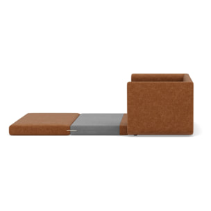 Isana - Canapé 2 places convertible déplimousse avec accoudoirs incurvés en tissu - Terracotta