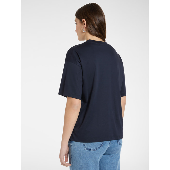 Elena Mirò - Camiseta con aplicaciones Monogram - Azul