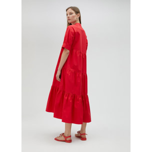 Vestito lungo con volant