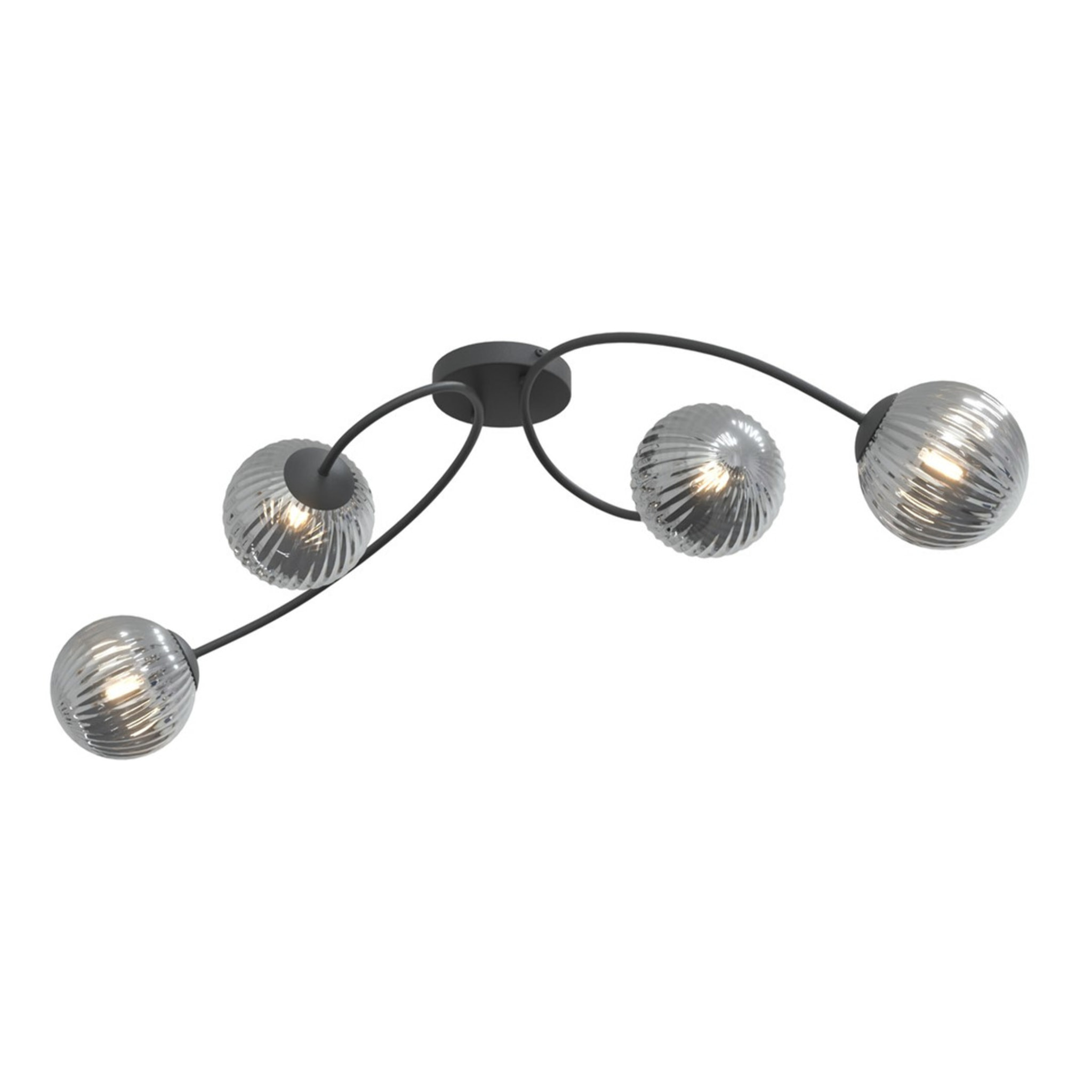 Lampada a sospensione Vibra in acciaio nero grafite e vetro
