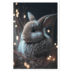 Affiche enfant lapin dans le nid  Affiche seule
