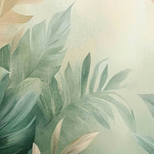 Affiche encadrée  Paysage naturel abstrait aux tons verts Affiche + cadre en métal - Noir