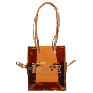 Zambana bolso shopper, de PVC transparente y piel sintética.