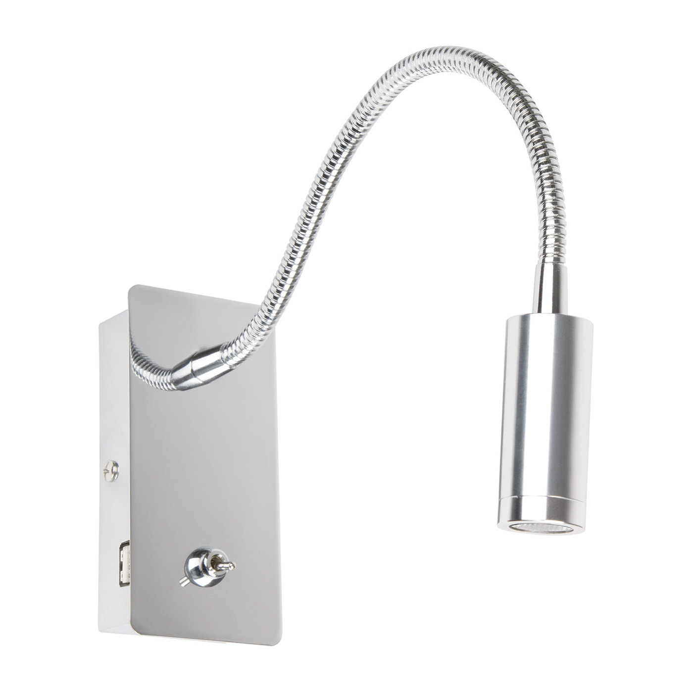 JULIET Lampe applique lecteur chrome avec USB C
