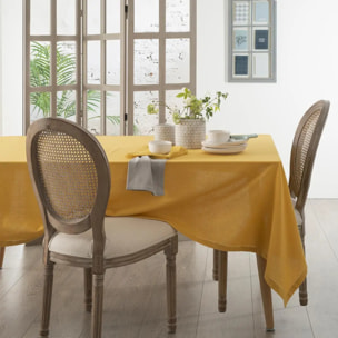 Nappe "Jane" - coton chambray - jaune moutarde 140x240 cm