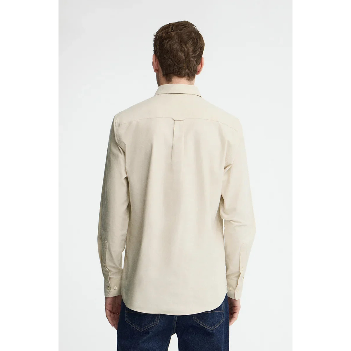 Camisa oxford beige de corte regular y logo Rigby Go