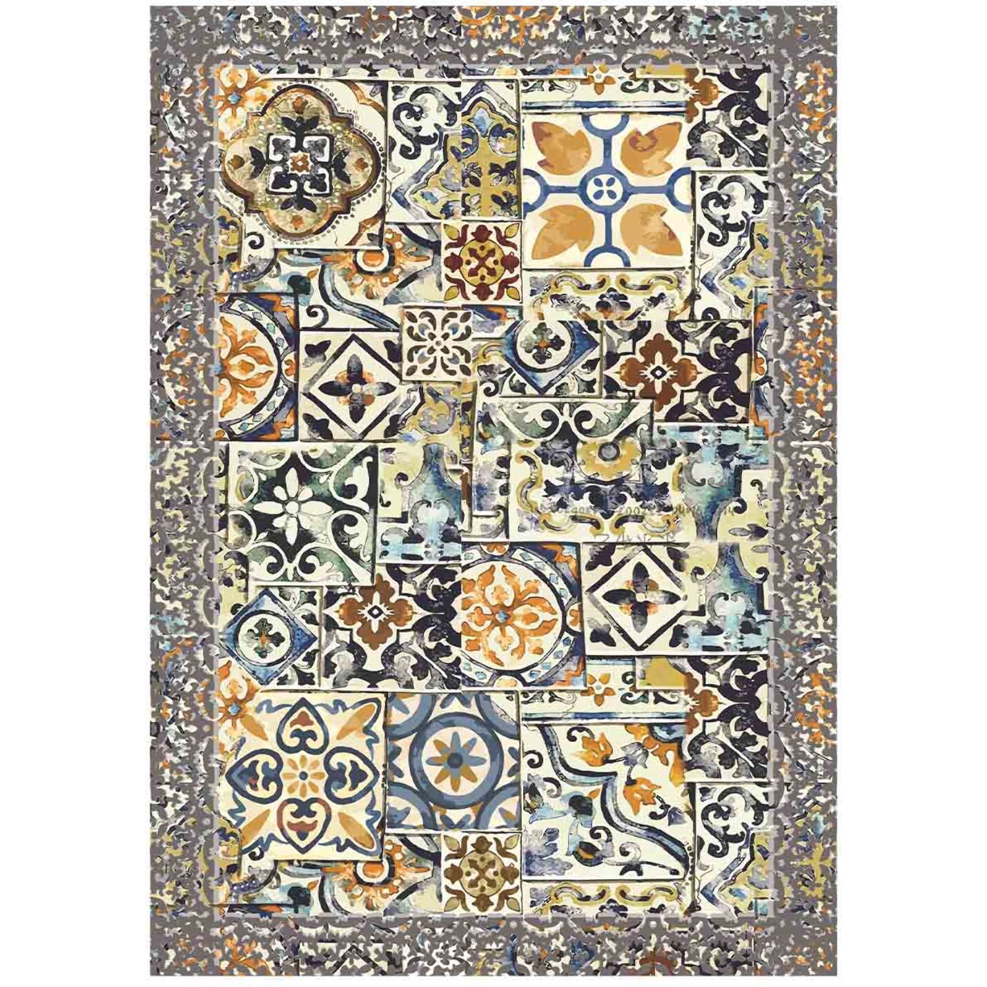 Tappeto arredo salotto soggiorno camera, stile moderno contemporaneo stile ceramica maioliche