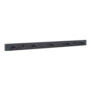 Appendiabiti da parete Vita in acciaio nero 5 ganci 70x4x4 cm