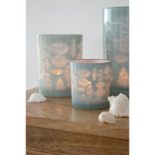 J-Line Photophore Poisson - verre - gris - medium - 2 pièces
