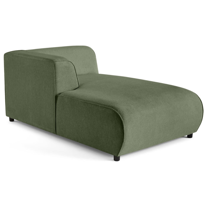Suaro - Module d'assise méridienne gauche en tissu texturé - Vert