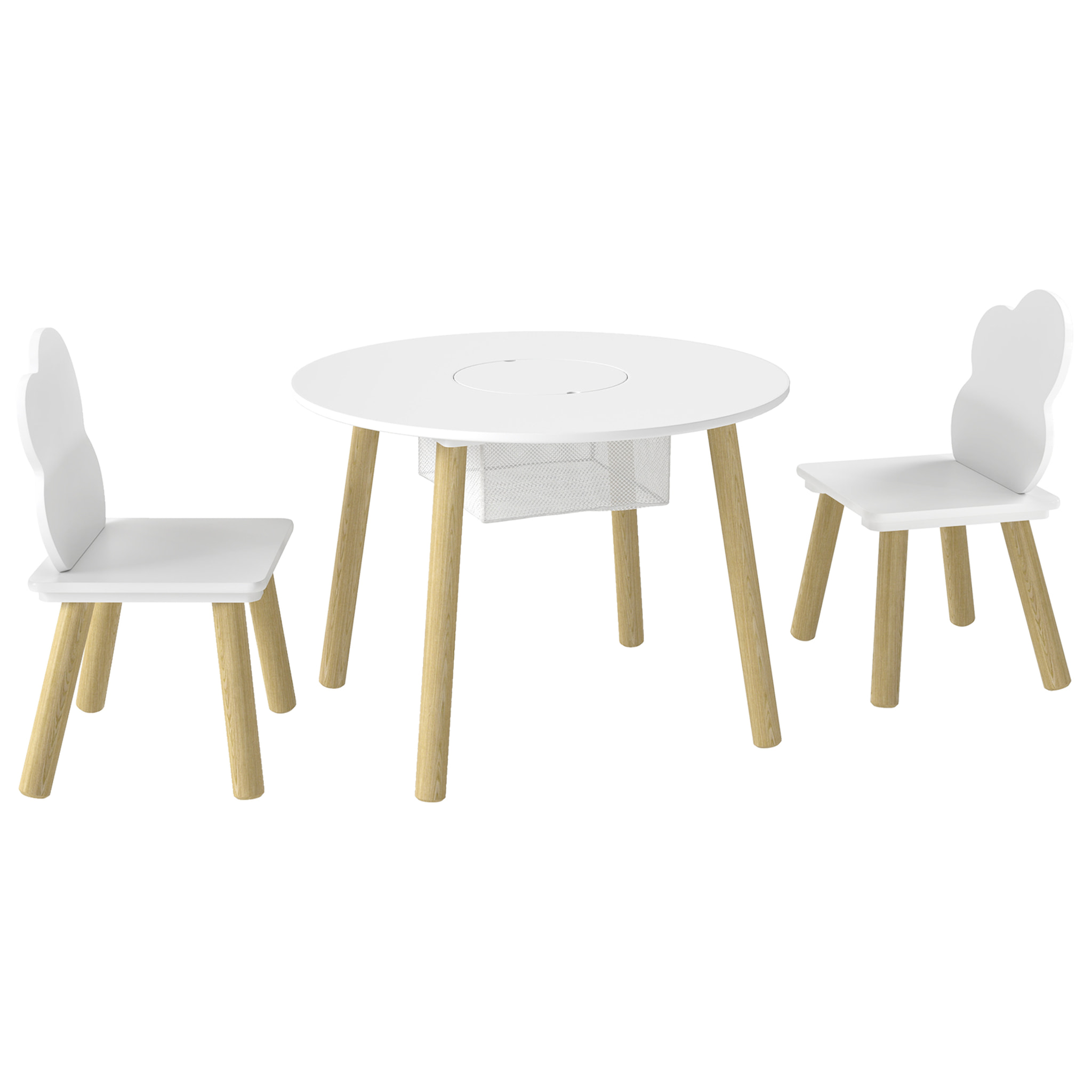 Ensemble table chaises enfant style nordique avec rangement