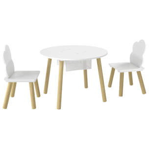 Ensemble table chaises enfant style nordique avec rangement
