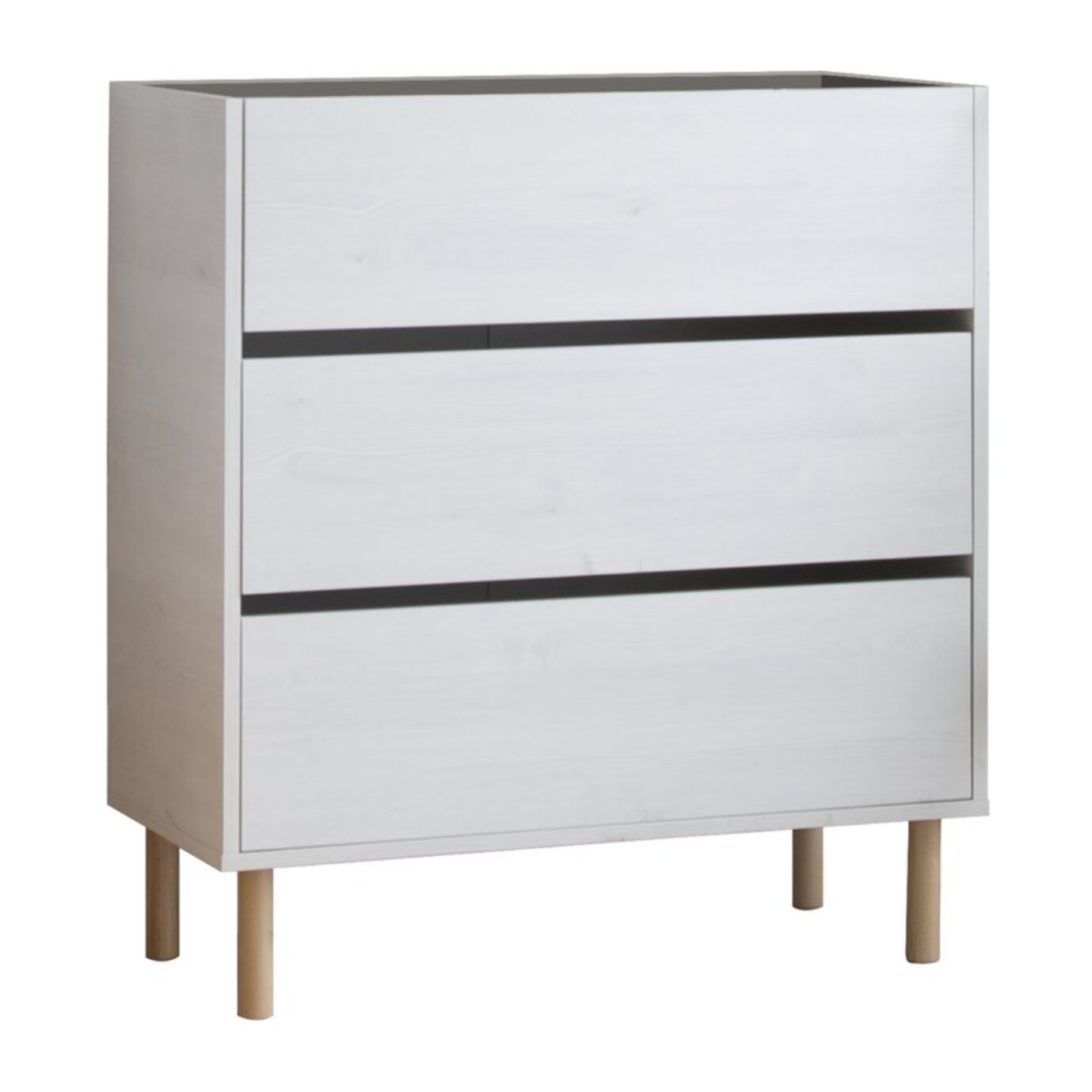 Commode Canes -tableau technique stratifié-couleur blanc mat/naturel 82 x 85 x 40 cm