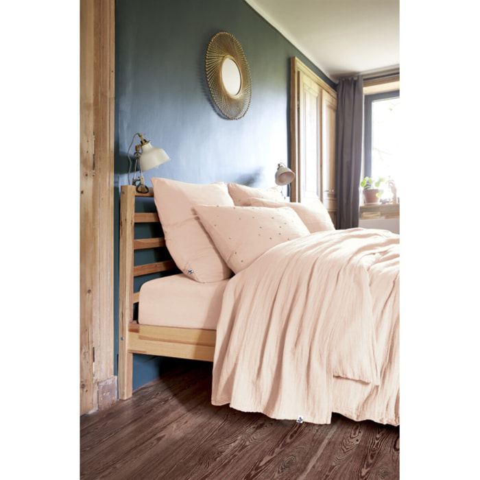 Parure de draps 4 pièces & 5 pièces "Gaïa" Gaze de Coton - Gaïa Guimauve - Parure de draps 5 pièces