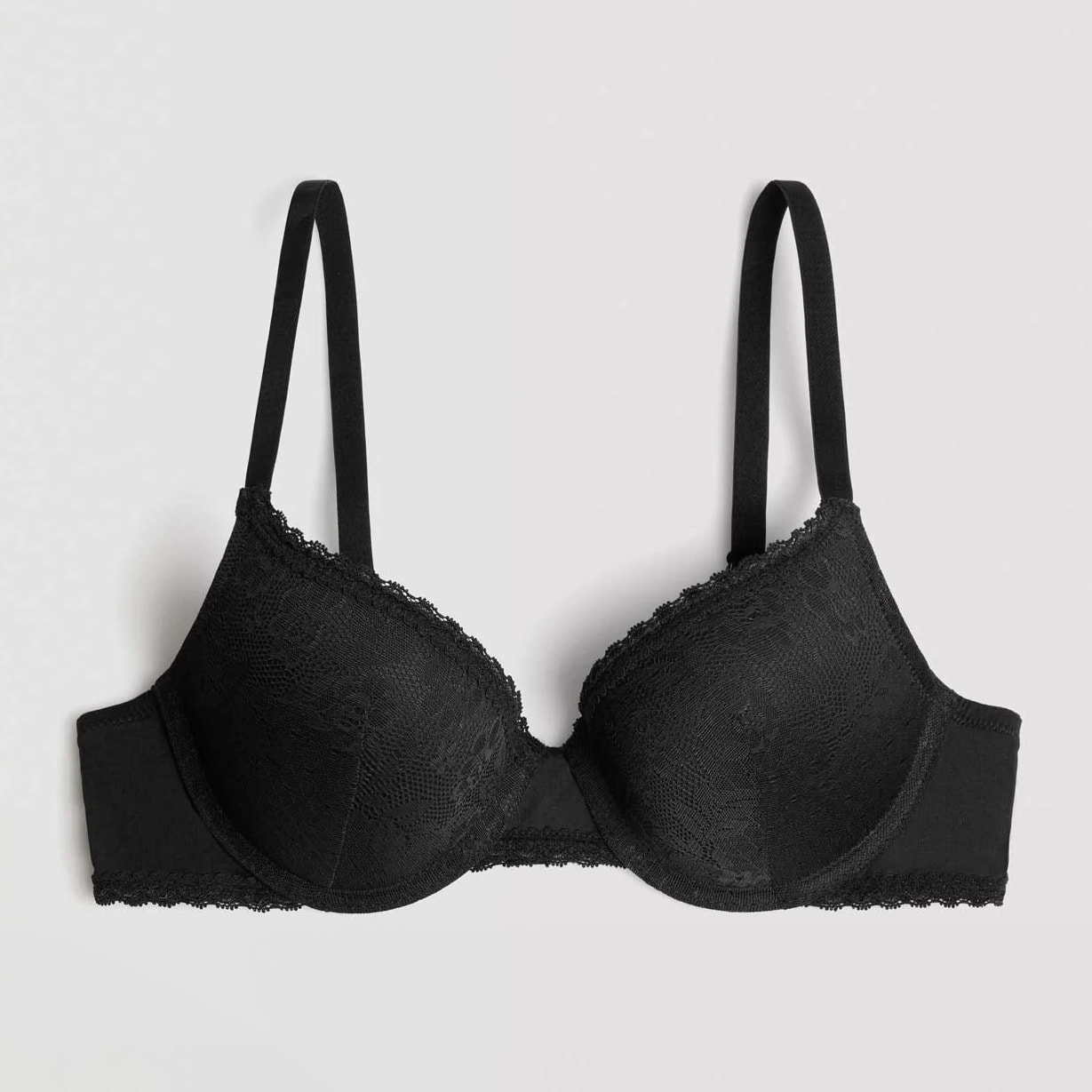 Reggiseno push-up nero, coppe B e C