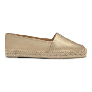 Alpargatas planas de mujer Kenda en piel metalizada