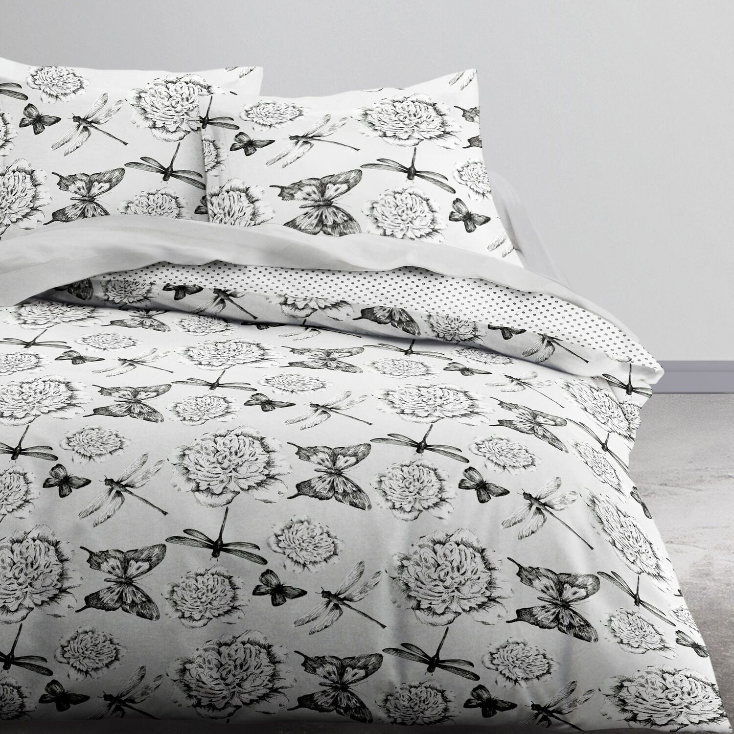 Parure housse de couette 3pcs 100% coton 57fils blanc