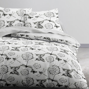 Parure housse de couette 3pcs 100% coton 57fils blanc