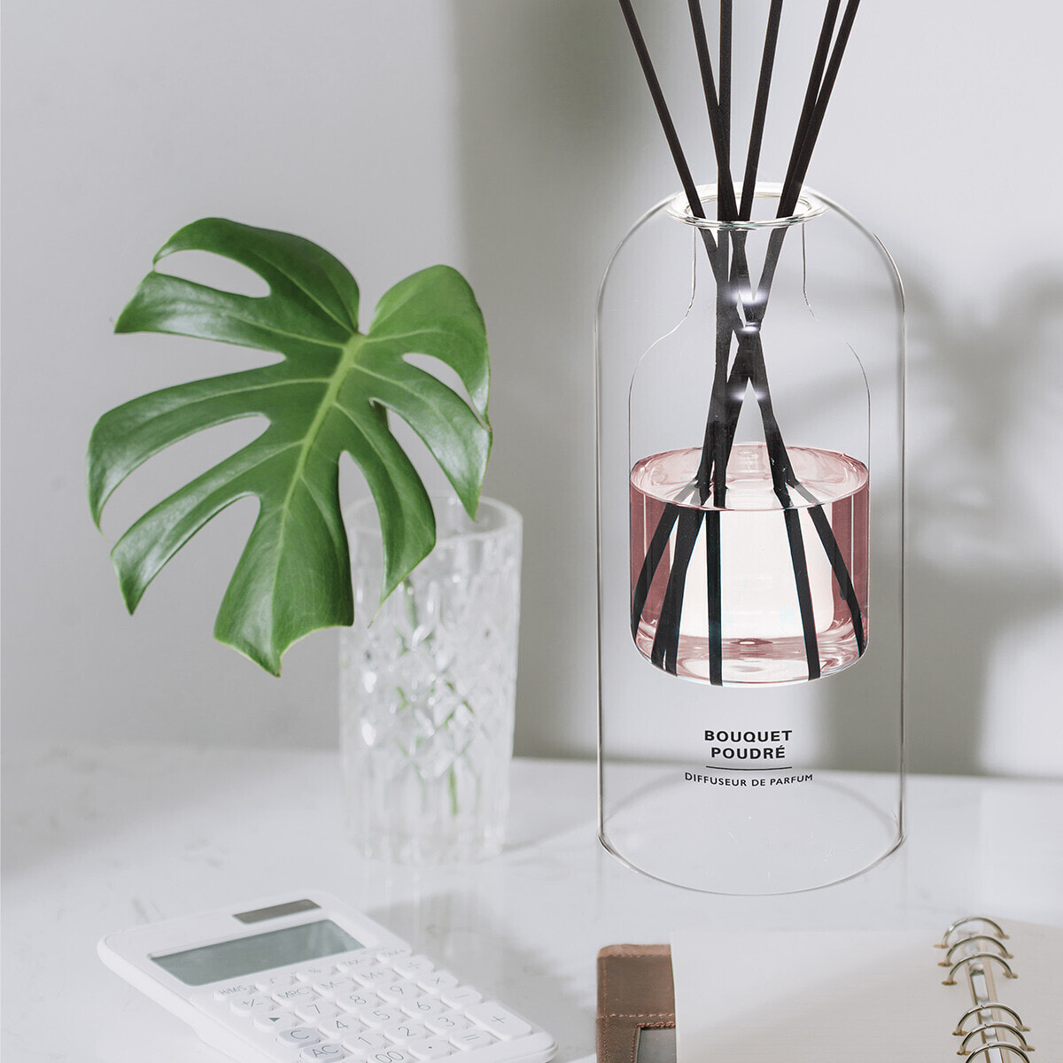 Diffuseur de parfum Ilan 500ml verre bouquet poudré