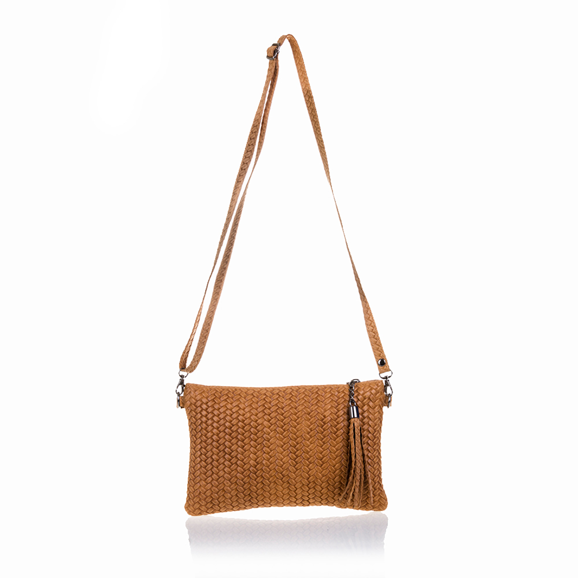 Oleggio Borsa a tracolla Donna.Pelle autentica Camoscio Incisione a V