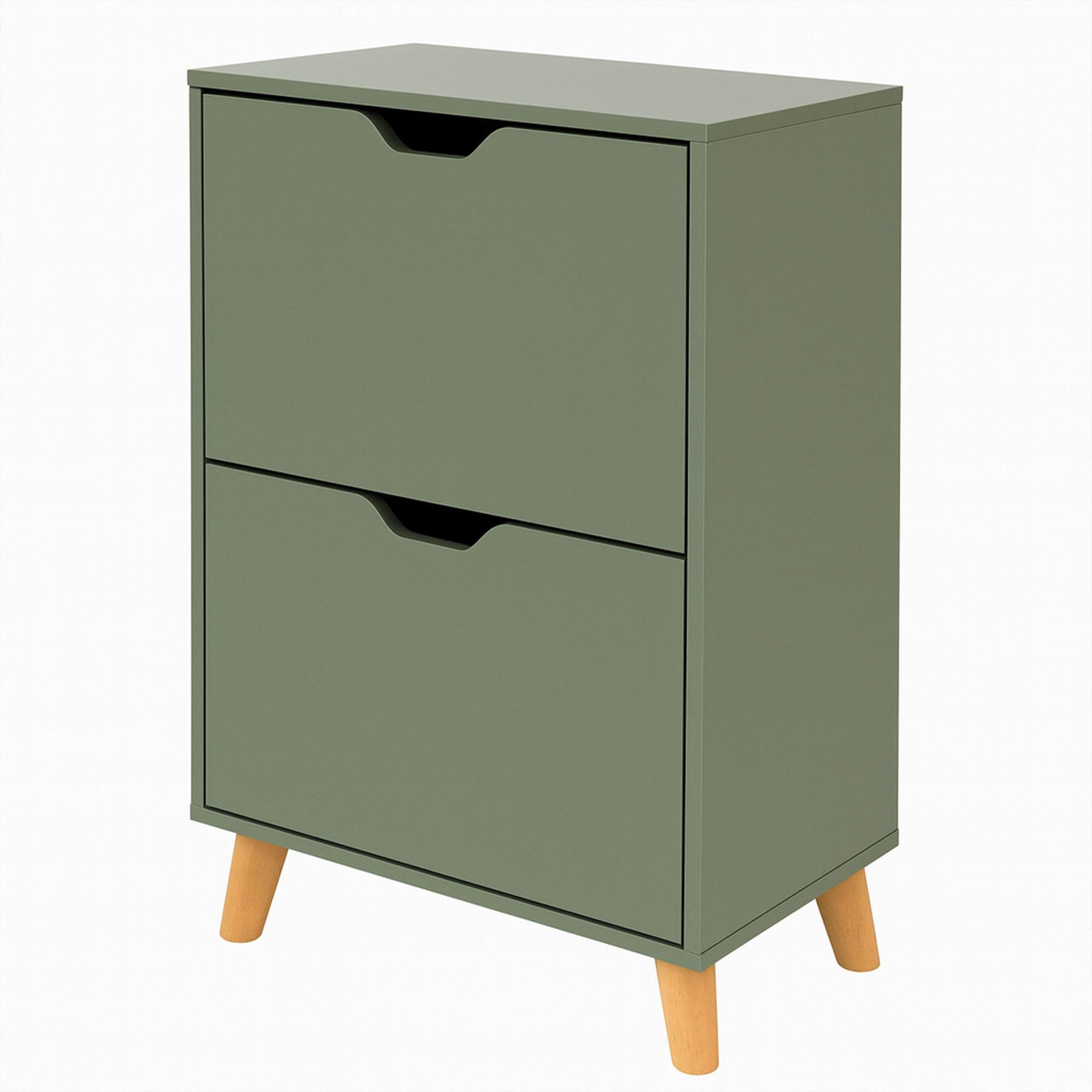 Emma - Scarpiera Salvaspazio 2 Ante 55x82x25 cm 12 Paia in Legno Salvia