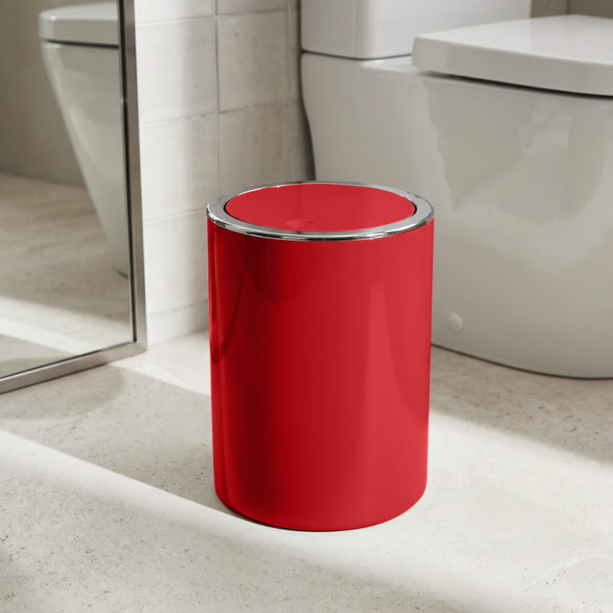 Poubelle à bascule KAMAKA 6L Rouge MSV