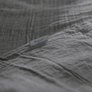 Funda de Almohada - 100% Algodón de Muselina - Gris