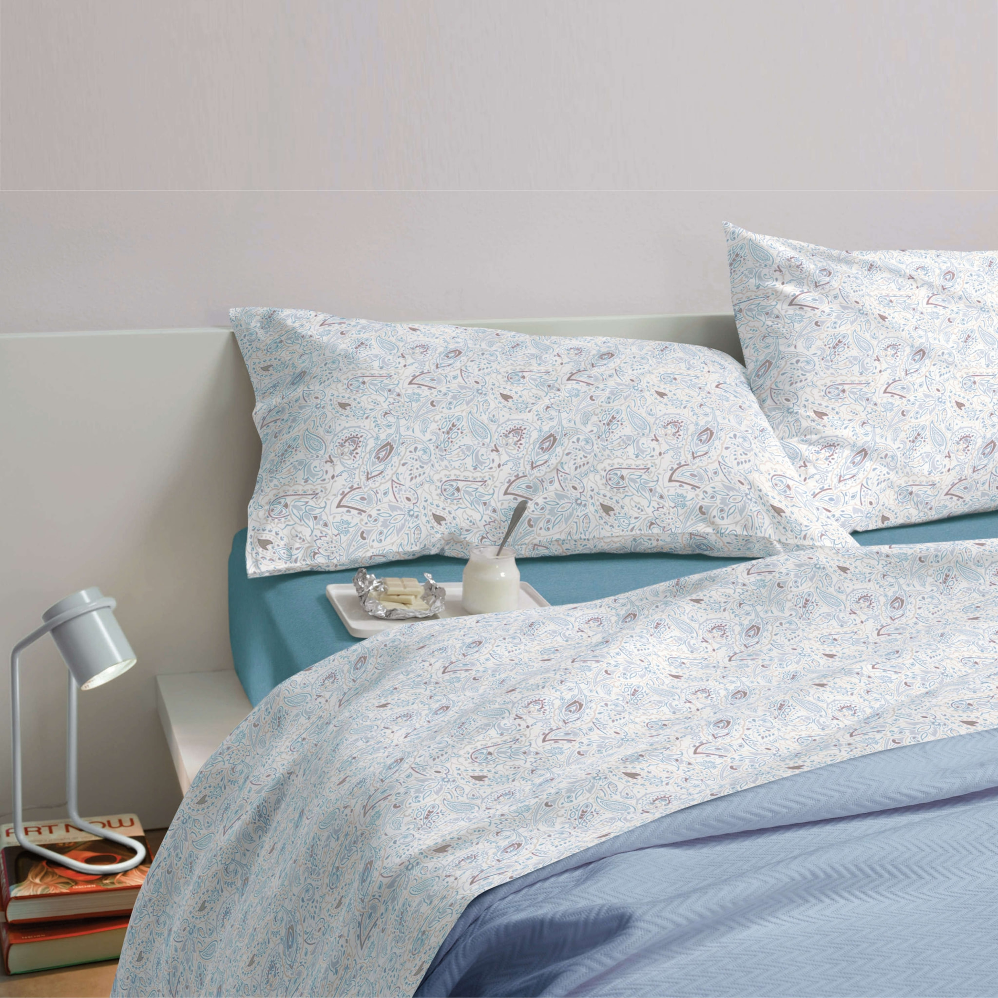 BASSETTI Completo Letto Matrimoniale 100% Cotone - MAUI T1