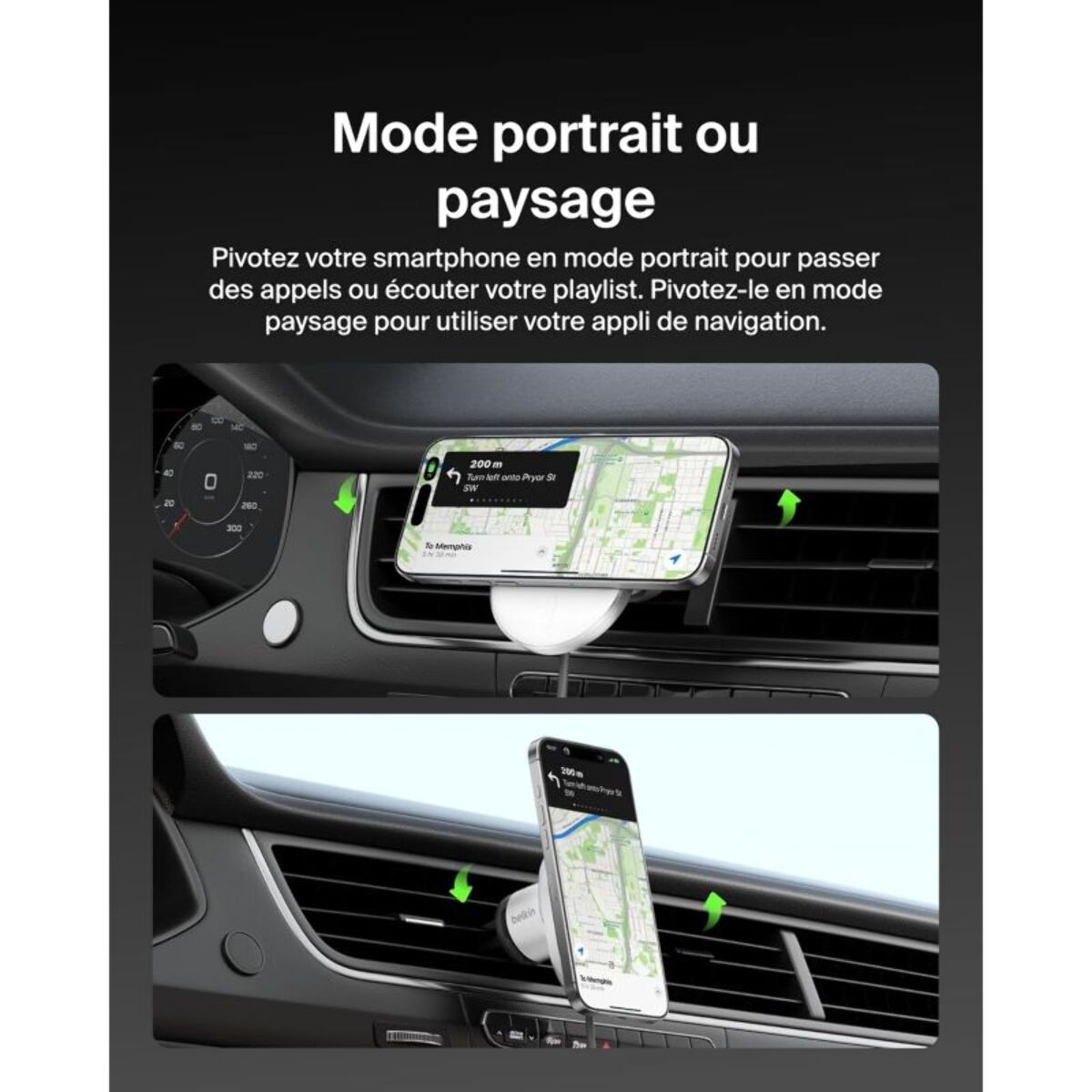 Support BELKIN Voiture avec charge sans fil