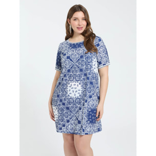 Fiorella Rubino - Vestito in jersey con stampa bandana - Blu