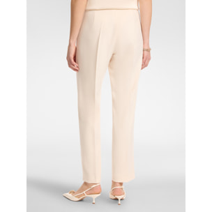 Elena Mirò - Pantalones rectos de cady elástico - Beige