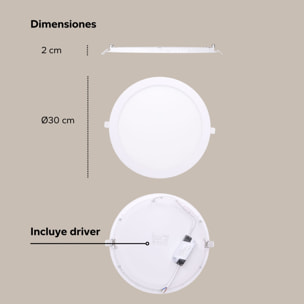 FORLIGHT Easy Circular - 2 Downlights con LED integrado 3000K para iluminar hacia abajo ON/OFF ø30cm Color Blanco
