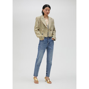 Giacca cropped in tweed