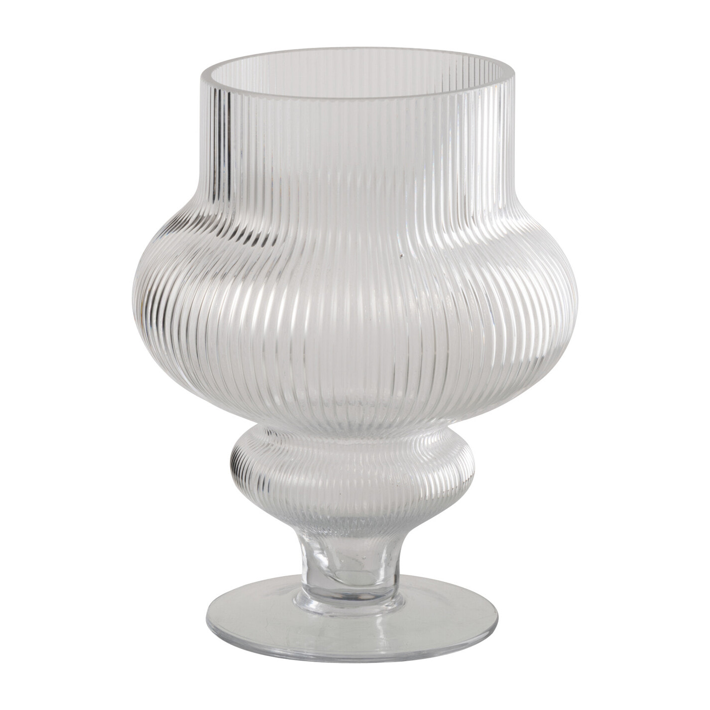 J-Line Vase Ada Cotelé - verre - transparent - small