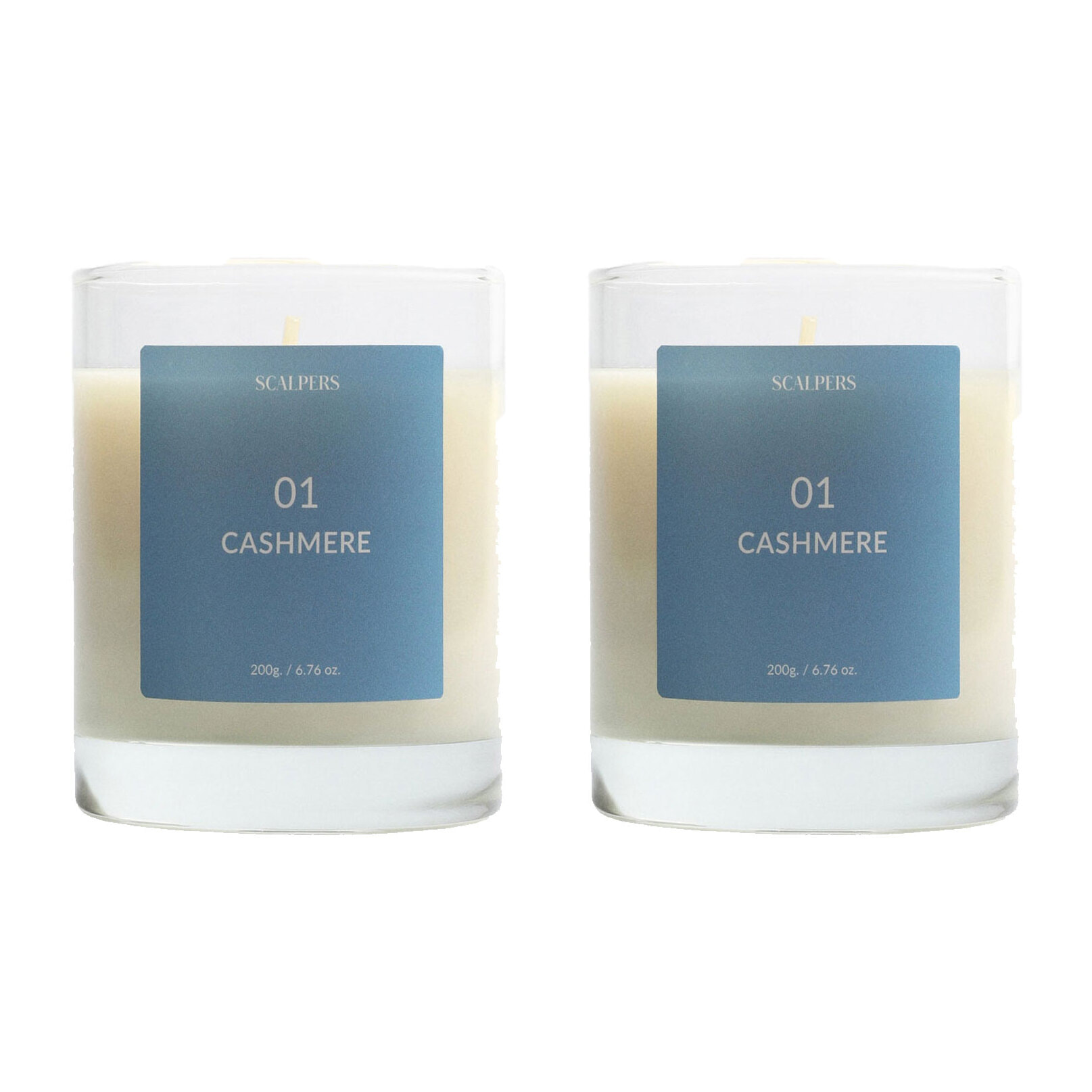 Set de 2 velas aromáticas 200gr aroma cashmere scalpers
