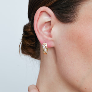 Pendientes Dibras acabado oro rosa 18k