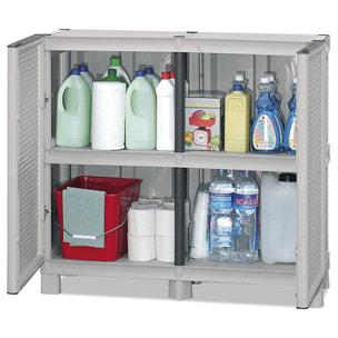 Armario de altura completa en polipropileno, con puertas de color azul l 1000 x p 390 x h 920 mm