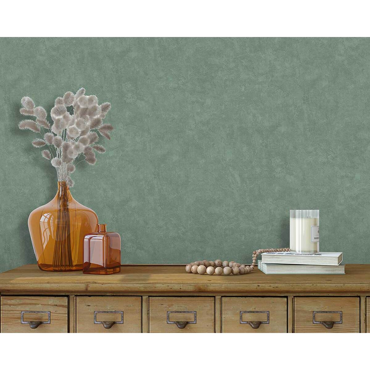 Papier peint texture béton vert apaisant