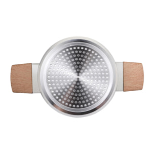 cacerola de ø20cm y 2,4l con tapa en aluminio forjado en color blanco