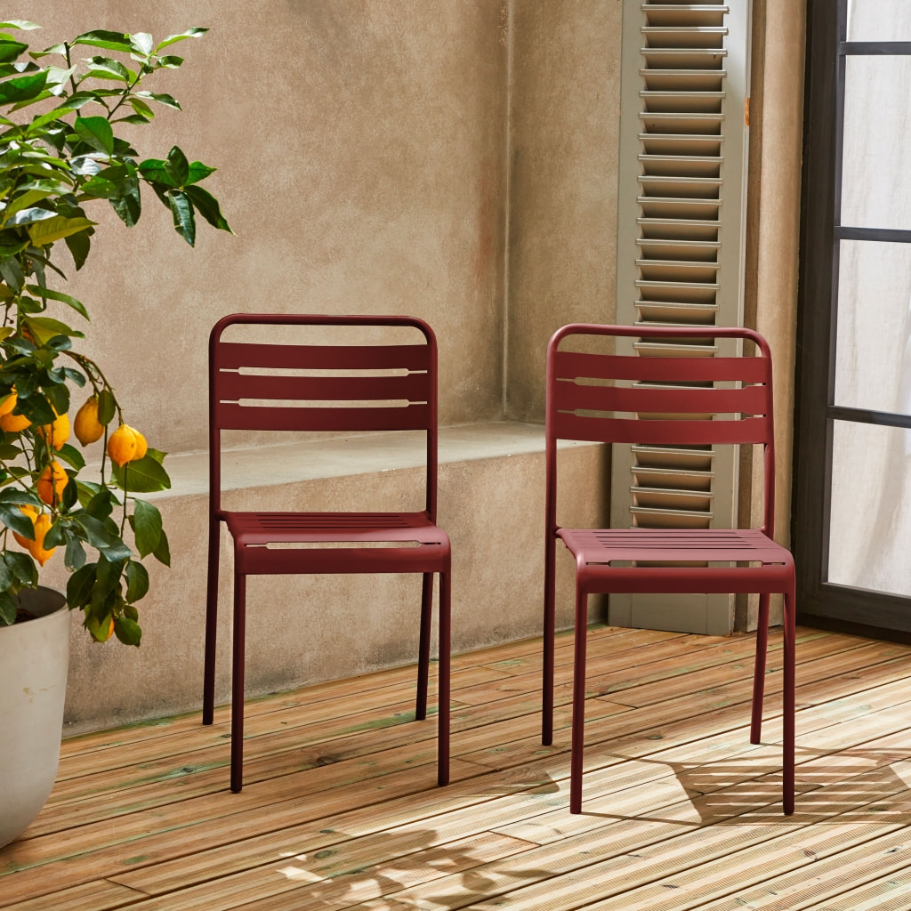 Chaise de jardin acier (lot de 2) AMÉLIA