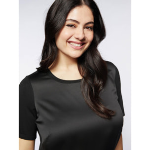 Fiorella Rubino - Camiseta de dos tejidos - Negro