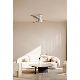 RUDDER L LED Ventilador de techo blanco/fresno