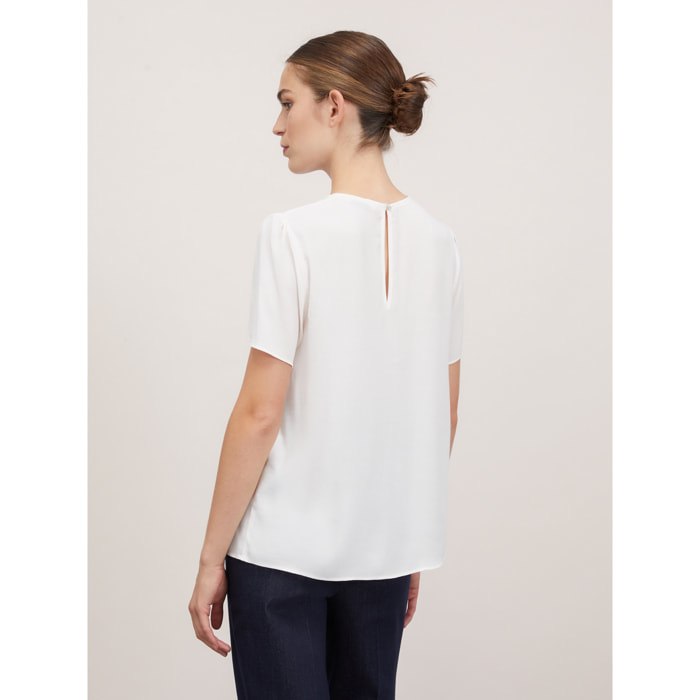 Motivi - Blusa fluida con pieghe - Bianco