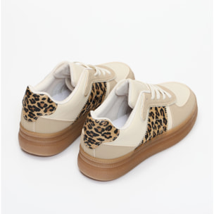 Sneakers in simil pelle multicolore