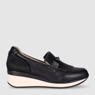 Zapatos de Piel - Negro - Tacón: 5 cm