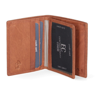 Portafoglio uomo in vera pelle - Modello False - Casual - 8.0 x 10.0 x 1.0 cm