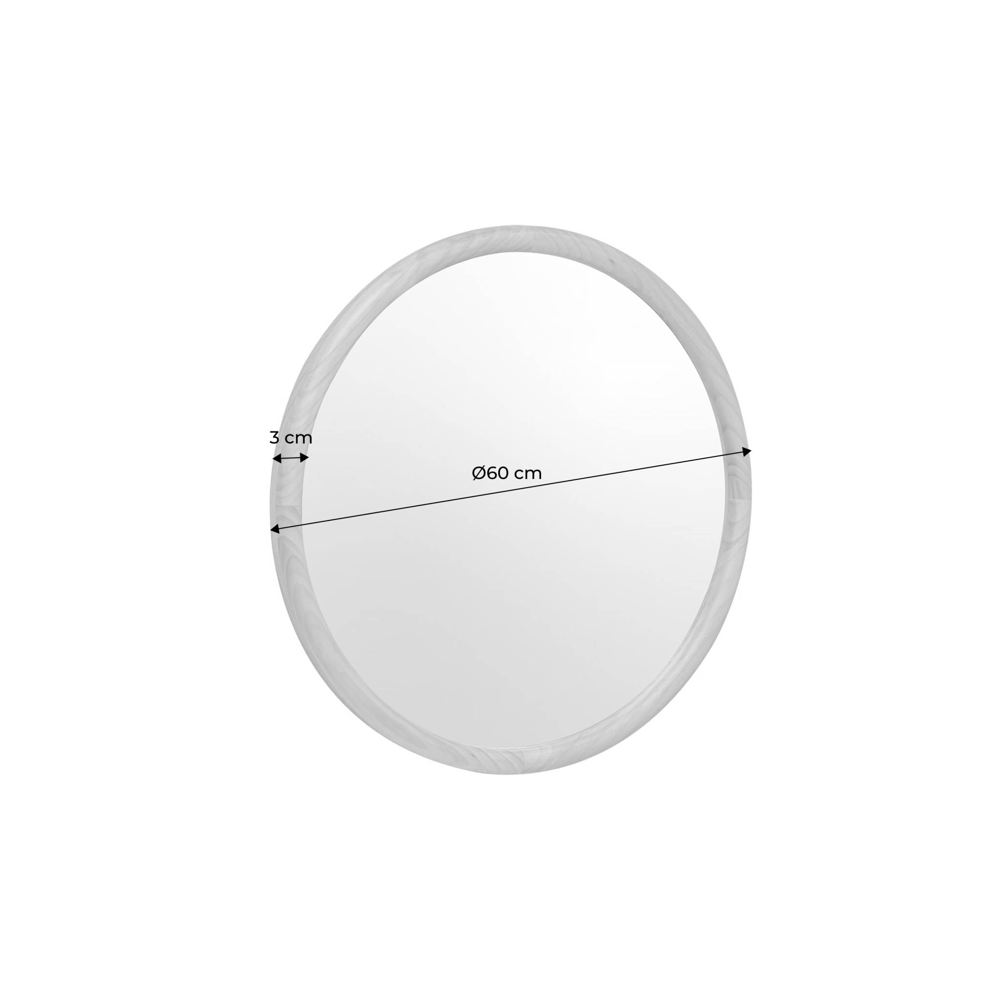 Miroir rond en bois de pin Ø60cm GEORGIA noyer