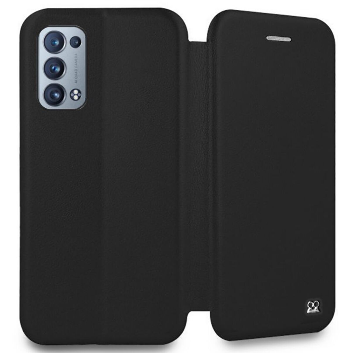 Etui IBROZ Oppo Reno 6 Pro Cuir noir