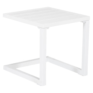 Set bain de soleil et table d'appoint BARBADOS en textilène bleu - aluminium blanc